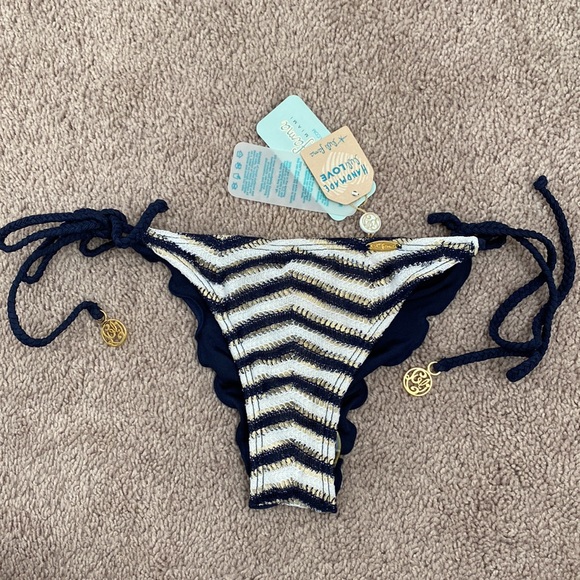 Luli Fama El Malecon Triangle Top And Wavey Ruched Back Brazilian Bottom Size XS - Picture 7 of 17